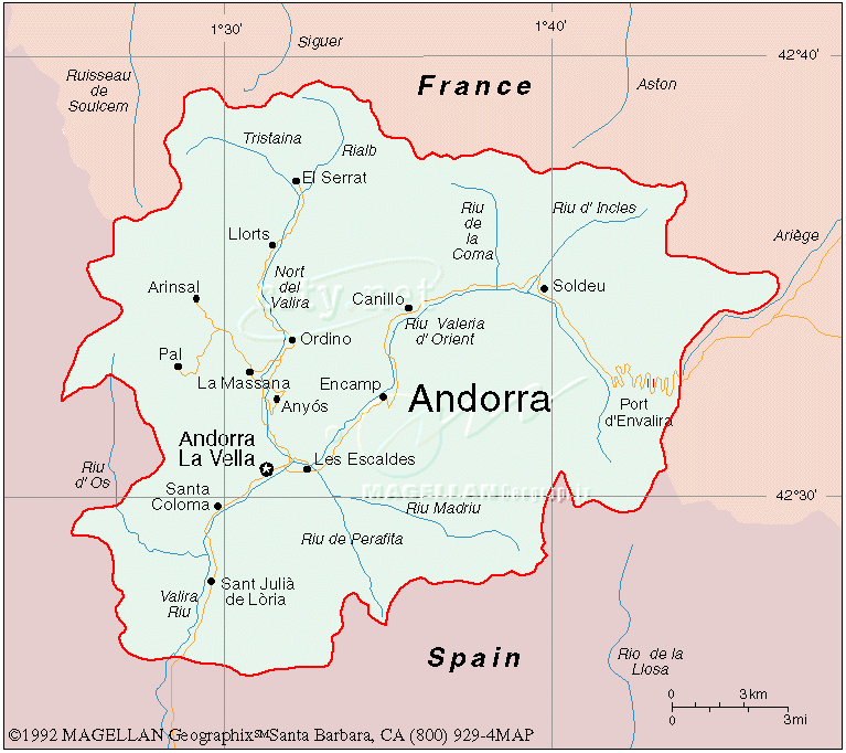 Andorra la Vella karte